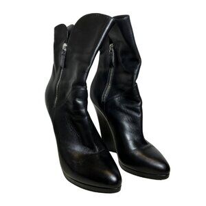 Casadei Italian Leather Wedge Boots – Size 40 / US 8